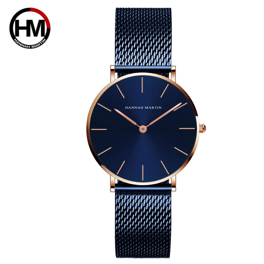 Martin New Brand Women's Watches Luxury Fashion Waterproof Quartz Wristwatches Casual Blue Steel Bracelet Montre Femme