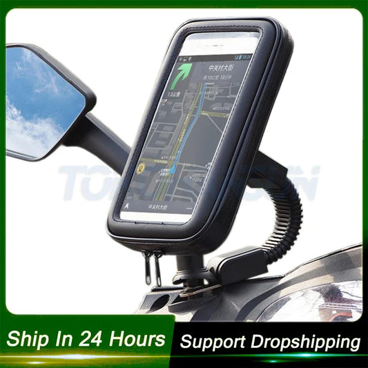 Motorcycle Phone Holder Support Telephone Mobile Stand for Moto Support for iPhone Xiaomi Universal Bike Holder Waterproof Bag